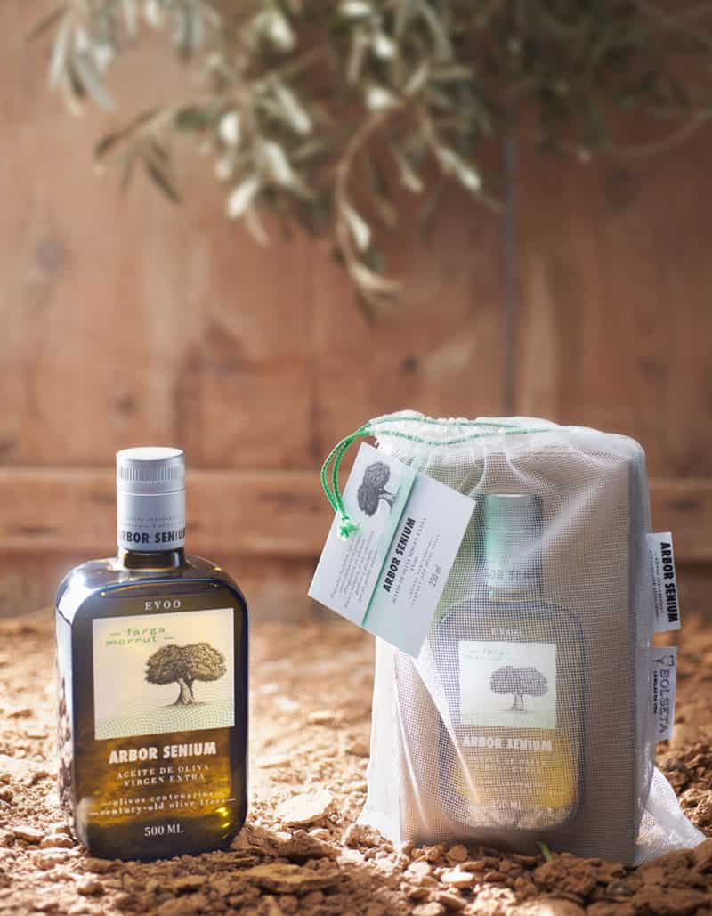 Extra virgin olive oil from centenary olive trees Arbor Senium 250 ml - 500 ml  packaging